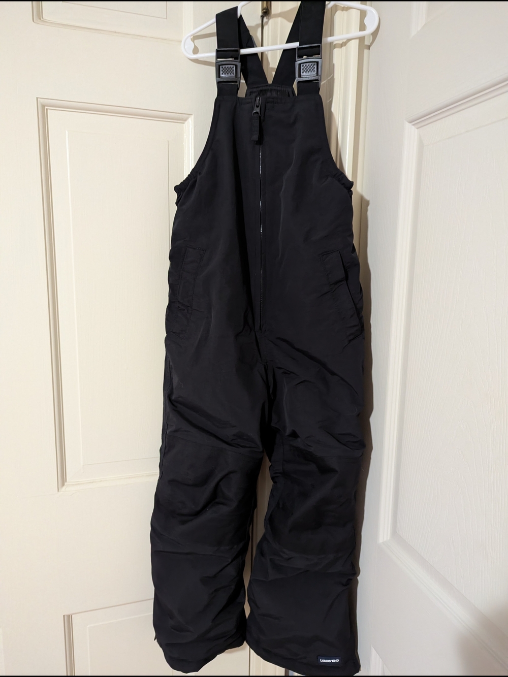 Lands' End Black Insulated Snow Bib Pants Little Girl Size 6